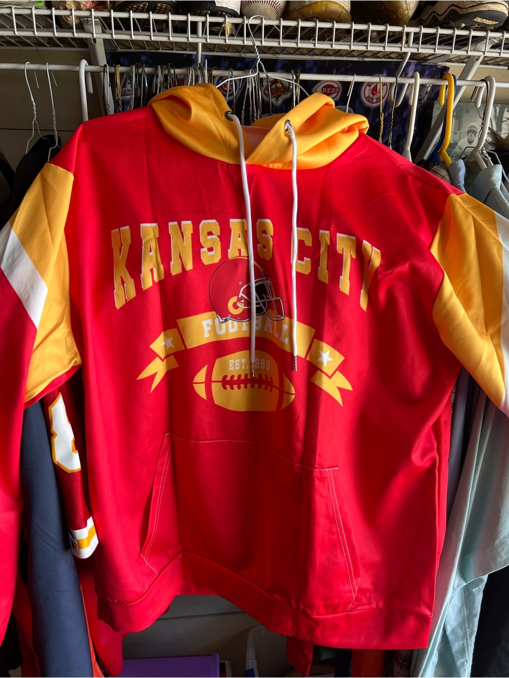 Kansas City Football Red & Gold Hoodie XL
